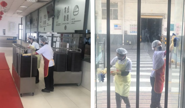 （疫情宣傳教育培訓(xùn)中）（錯峰就餐 分散式就餐） （傾力出擊，全面消毒）